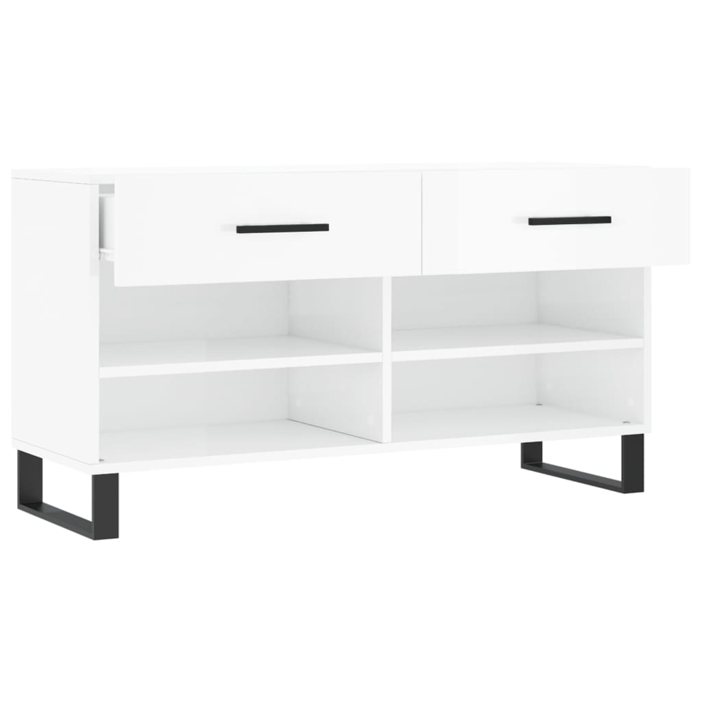 Klupa za cipele sjajna bijela 102x35x55 cm konstruirano drvo