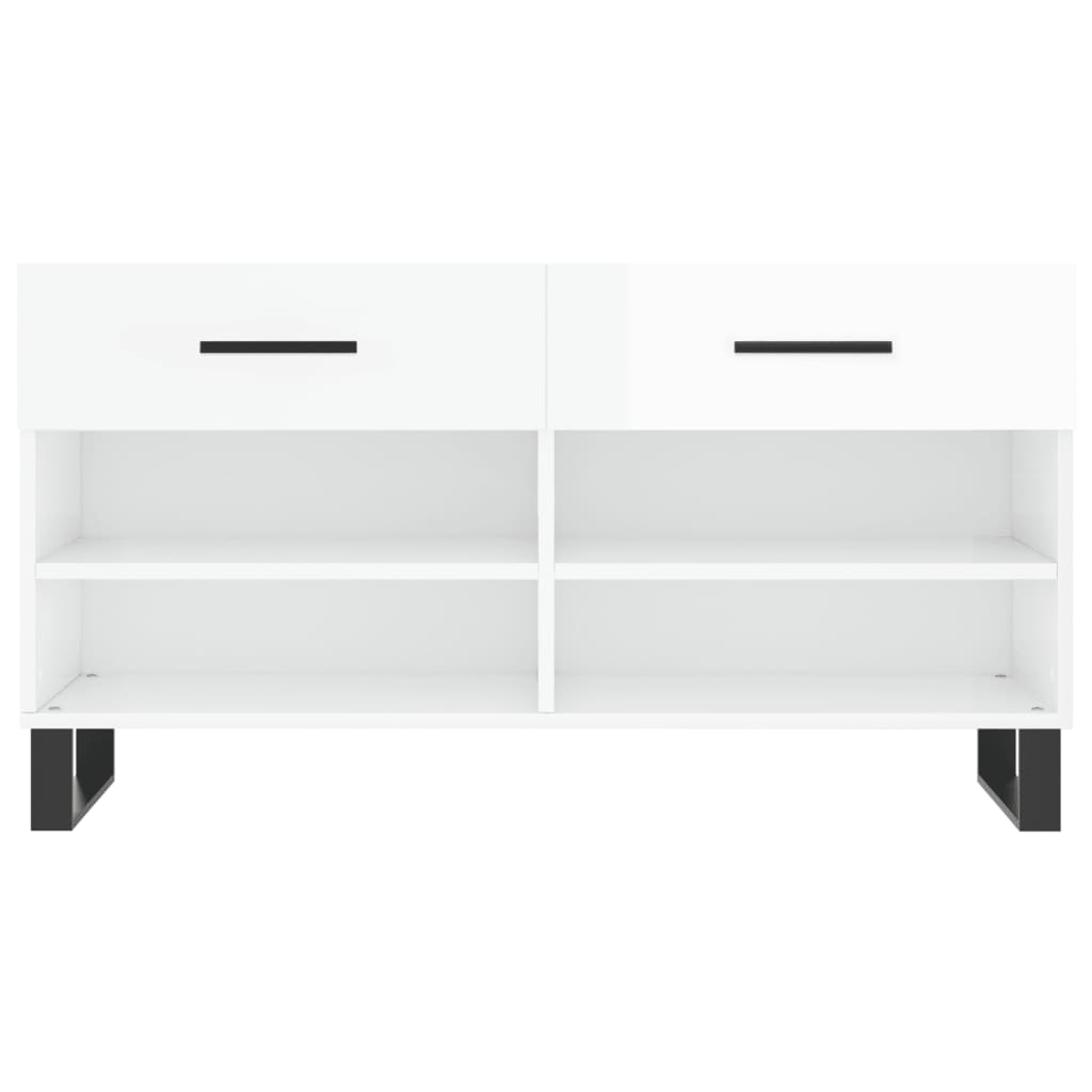 Klupa za cipele sjajna bijela 102x35x55 cm konstruirano drvo