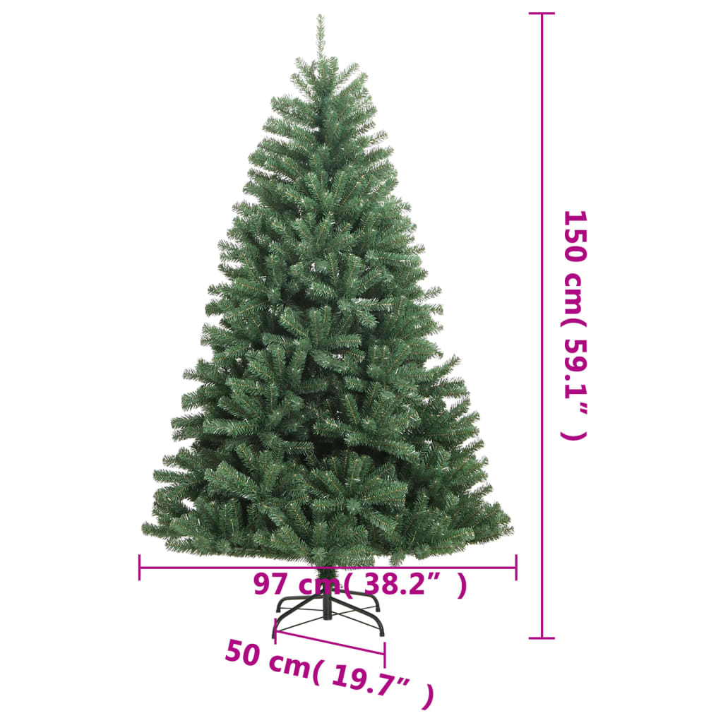 Umjetno božićno drvce sa šarkama i stalkom zeleno 150 cm