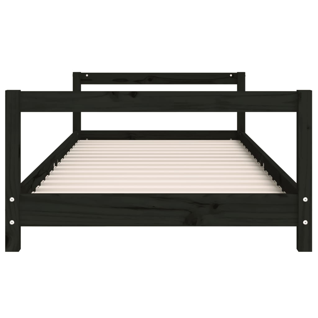 Okvir za dječji krevet crni 90 x 190 cm od masivne borovine