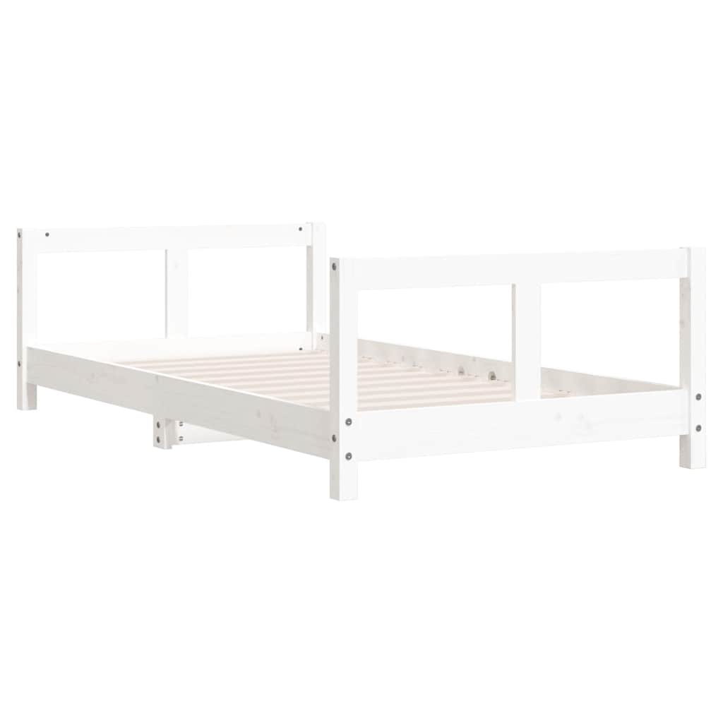 Okvir za dječji krevet bijeli 80 x 160 cm od masivne borovine
