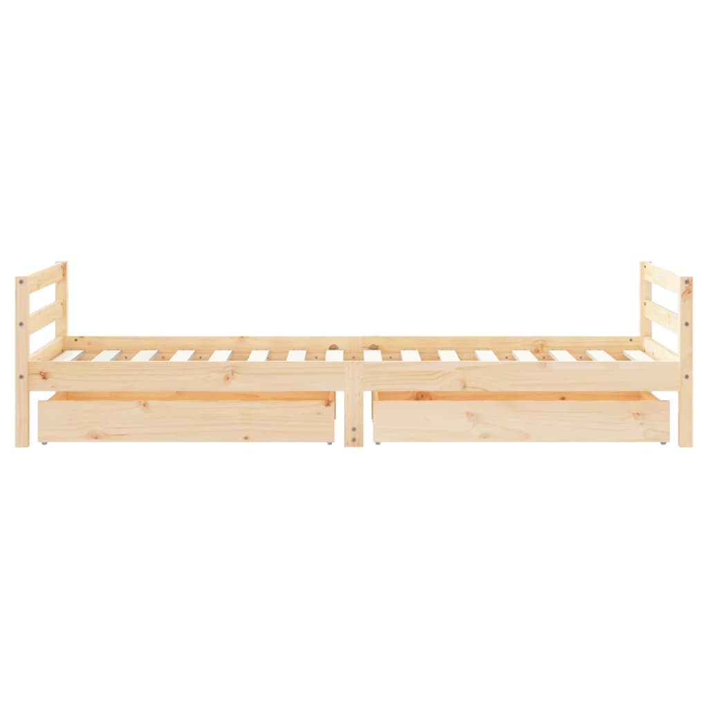 Okvir za dječji krevet s ladicama 80 x 200 cm masivna borovina