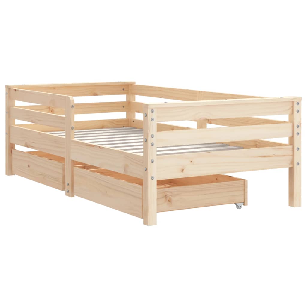 Okvir za dječji krevet s ladicama 70x140 cm od masivne borovine