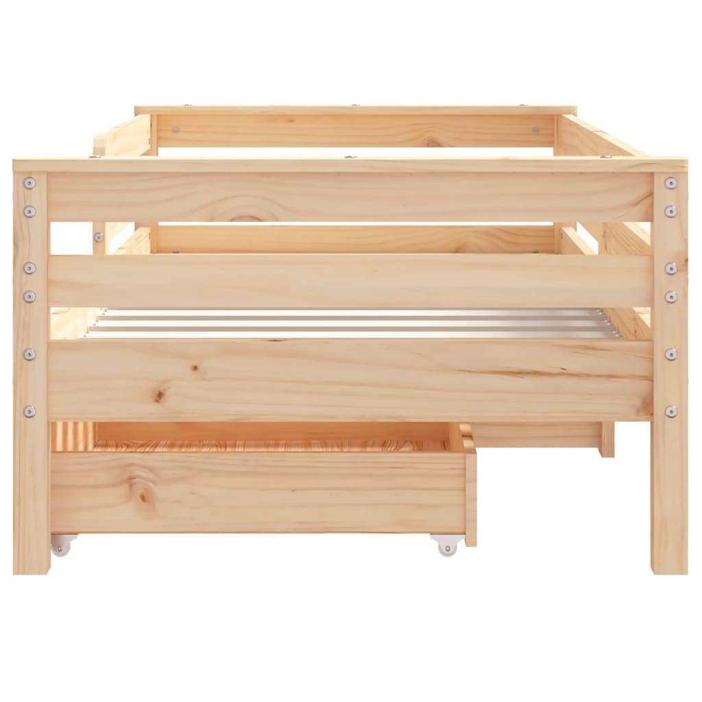 Okvir za dječji krevet s ladicama 70x140 cm od masivne borovine