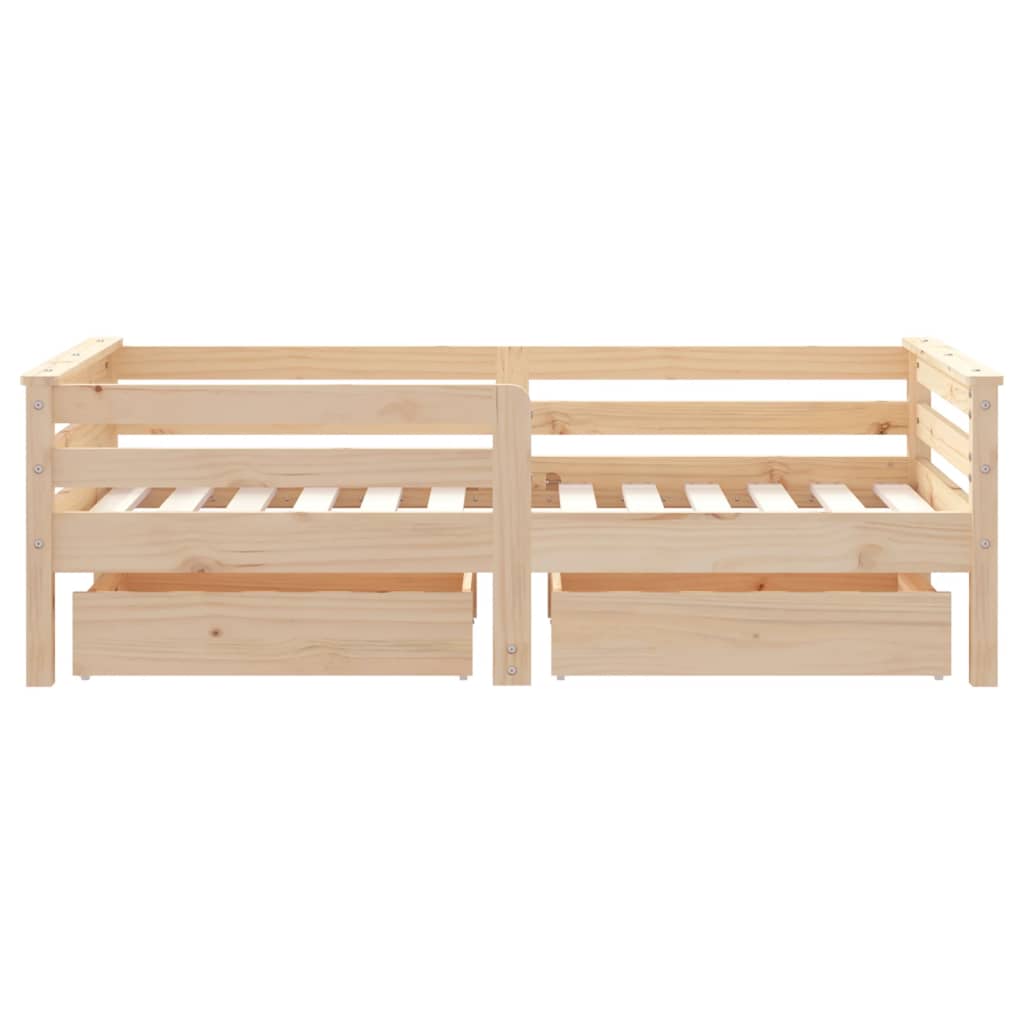 Okvir za dječji krevet s ladicama 70x140 cm od masivne borovine