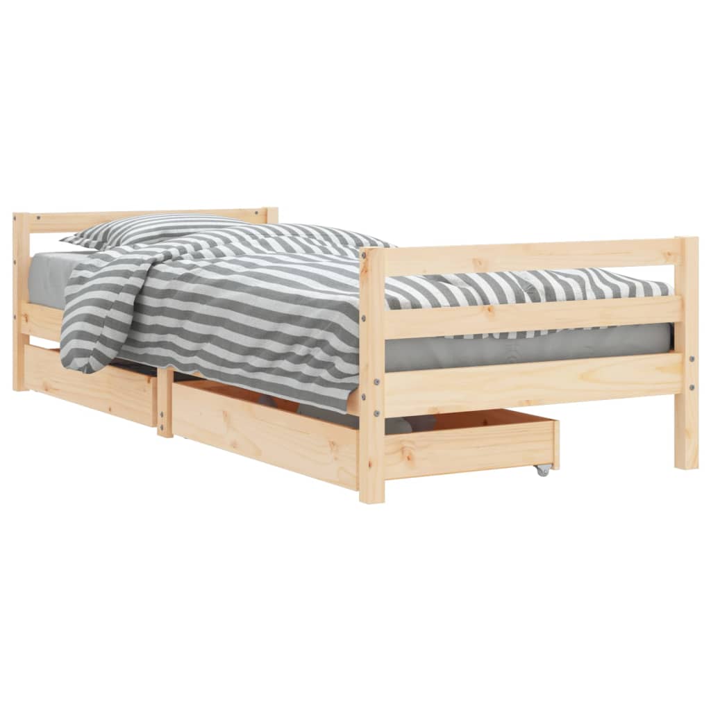 Okvir za dječji krevet s ladicama 90x190 cm od masivne borovine