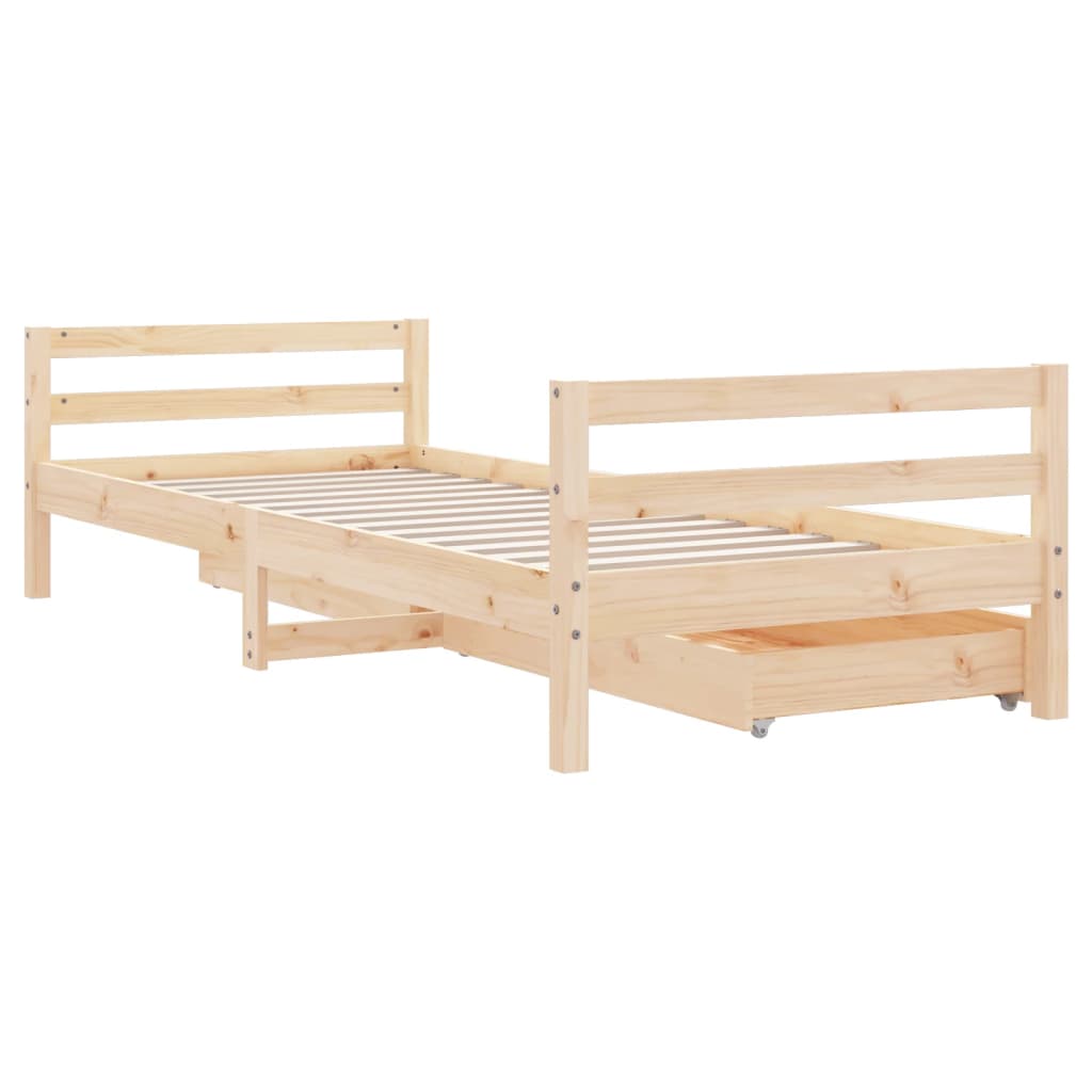 Okvir za dječji krevet s ladicama 90x190 cm od masivne borovine