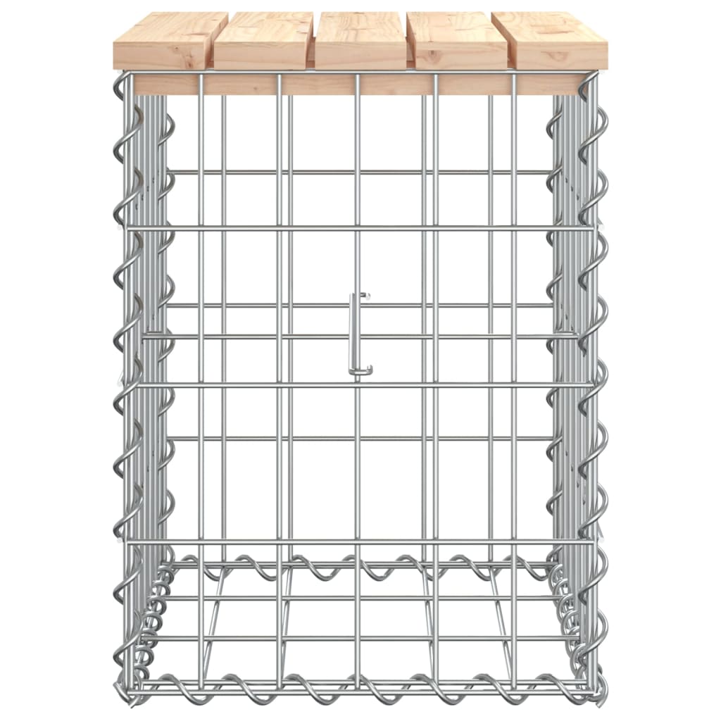 Vrtna klupa s gabionskim dizajnom 33x31x42 cm masivna borovina