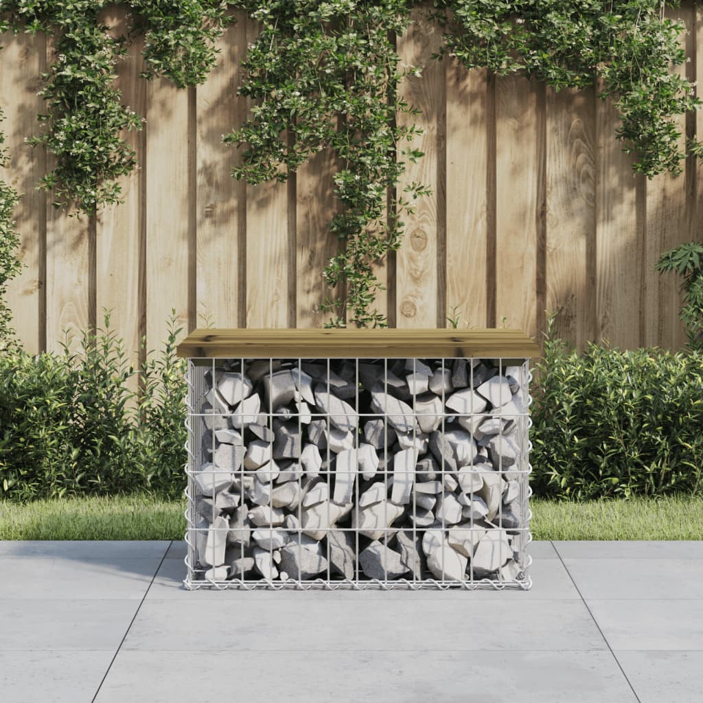 Vrtna klupa s gabionskim dizajnom 63 x 44 x 42 cm od borovine
