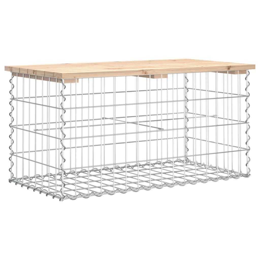 Vrtna klupa s gabionskim dizajnom 83x44x42 cm masivna borovina