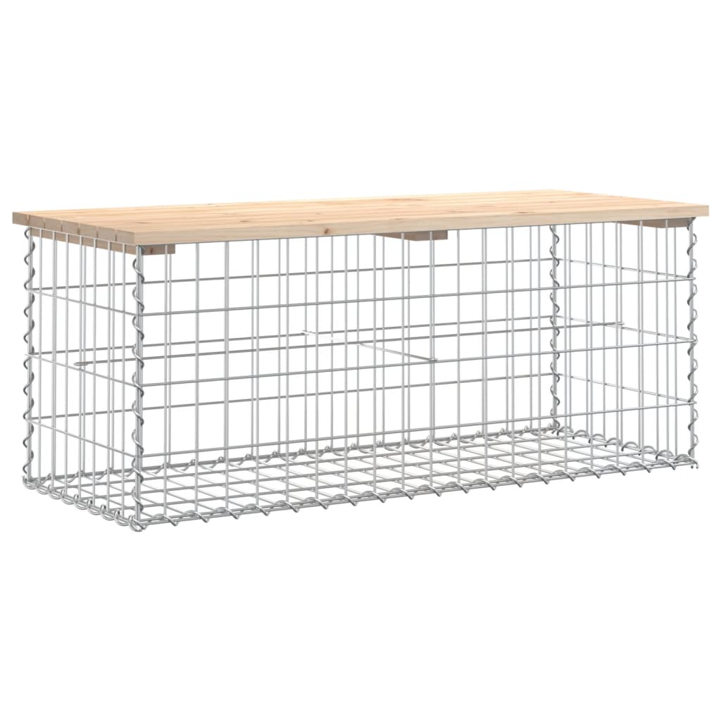 Vrtna klupa s gabionskim dizajnom 103x44x42 cm masivna borovina