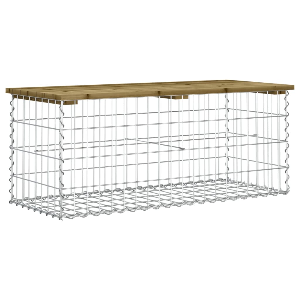 Vrtna klupa s gabionskim dizajnom 103 x 44 x 42 cm od borovine