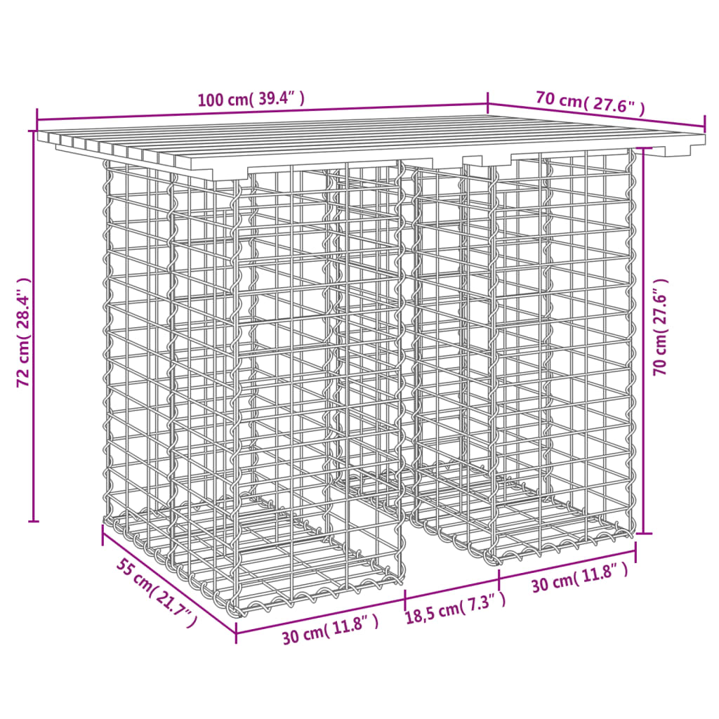 Vrtni stol Gabion Dizajn 100x70x72 cm Impregnirano drvo Bor