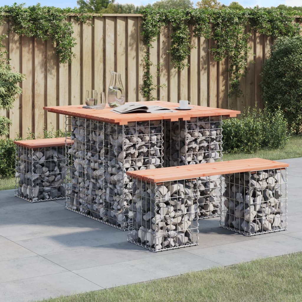 Vrtni stol, gabion dizajn, 100x102x72 cm, masivno drvo, douglas