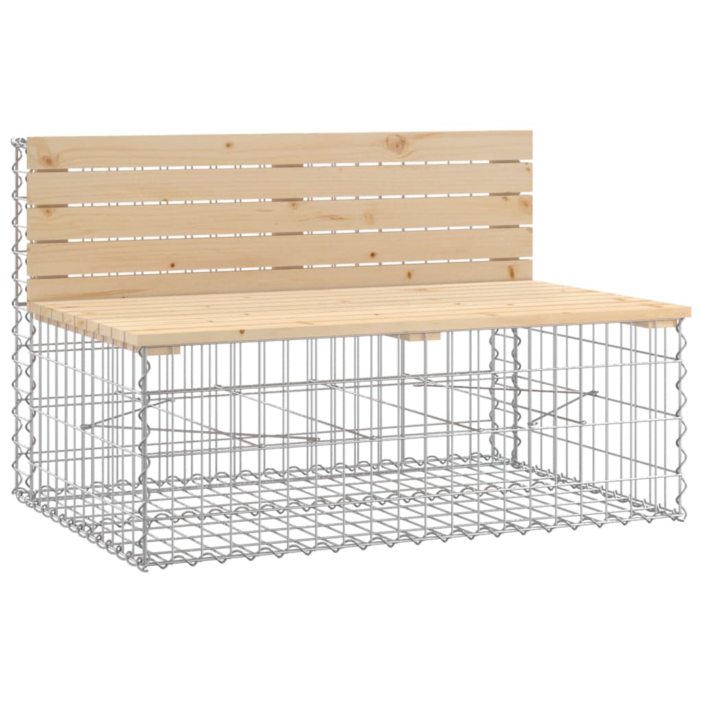 Vrtna klupa s gabionskim dizajnom 103x70x65 cm masivna borovina