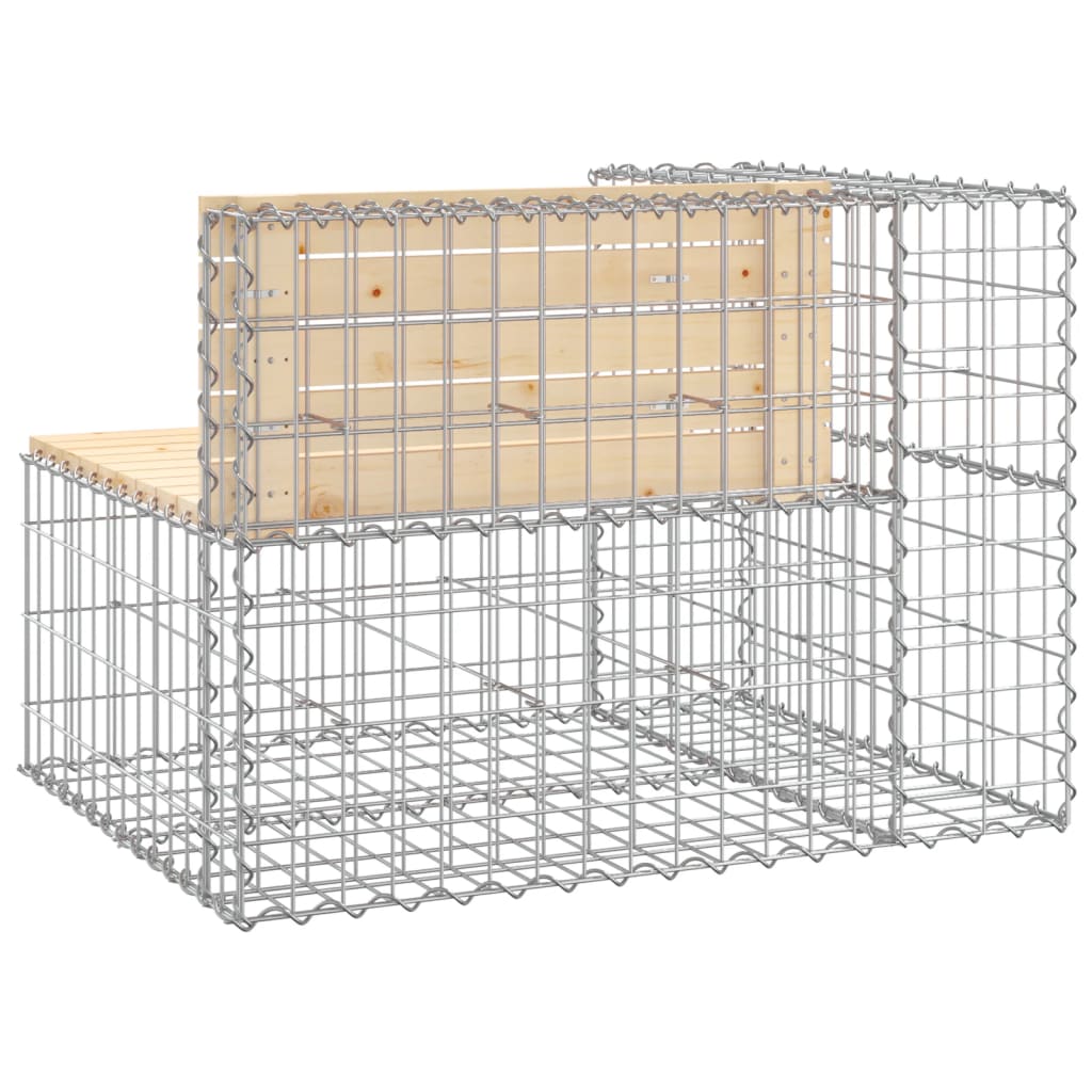 Vrtna klupa s gabionskim dizajnom 92 x 71 x 65,5 cm od borovine