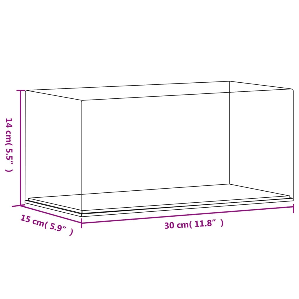 Kutija za izlaganje prozirna 30 x 15 x 14 cm akrilna