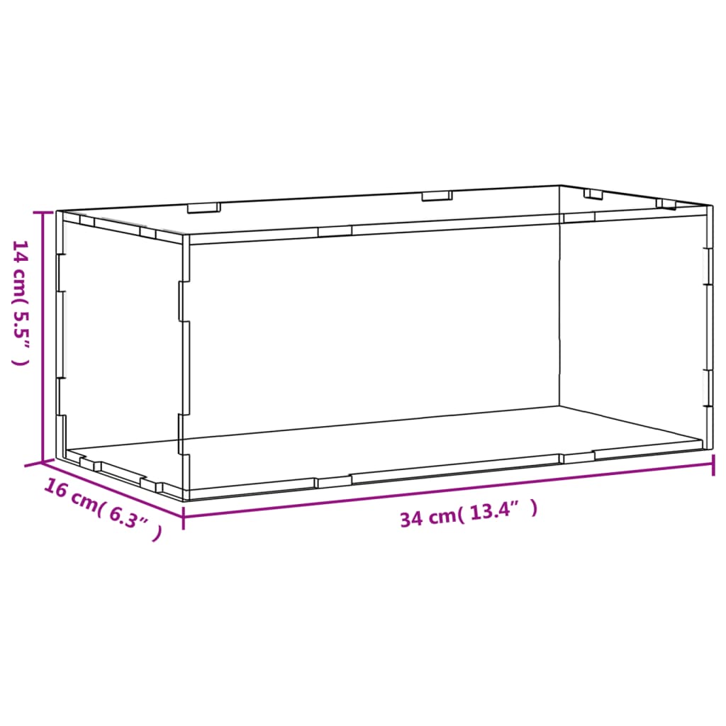 Kutija za izlaganje prozirna 34x16x14 cm akrilna