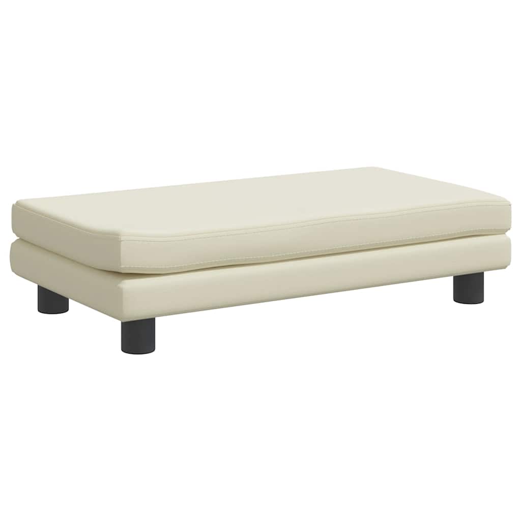 Dječja sofa s tabureom krem 100 x 50 x 30 cm od umjetne kože