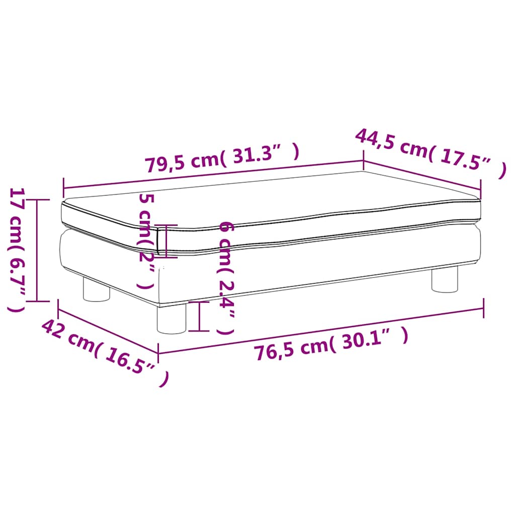 Dječja sofa s tabureom krem 100 x 50 x 30 cm od umjetne kože