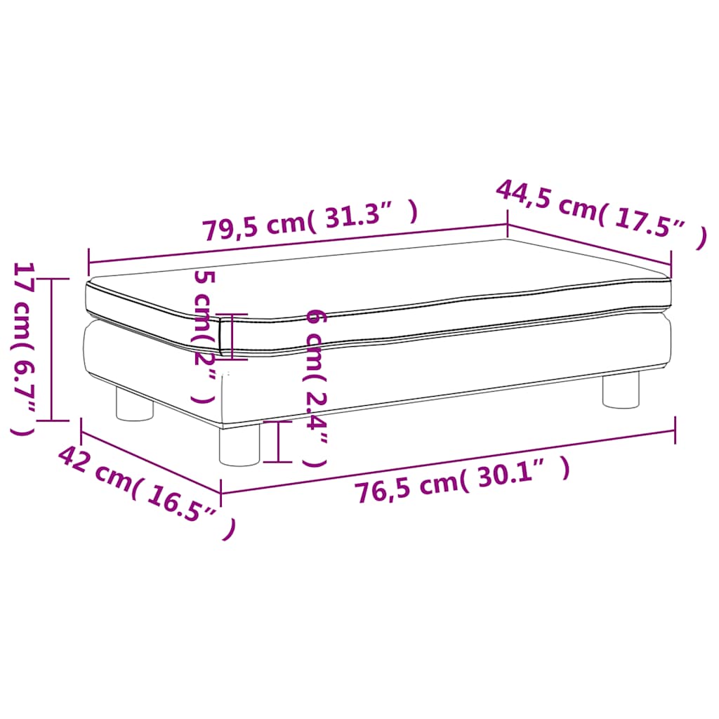 Dječja sofa s tabureom siva 100 x 50 x 30 cm od umjetne kože