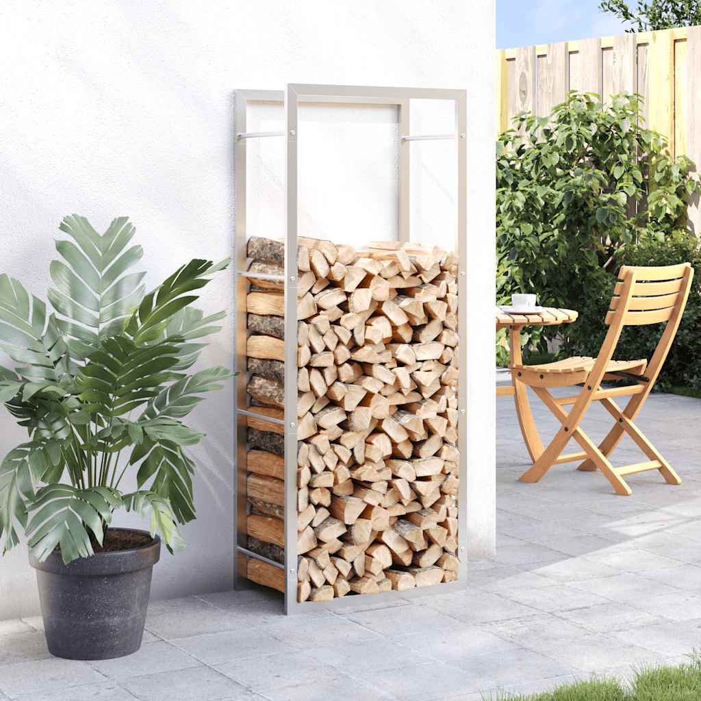 Stalak za drva za ogrjev 50x28x132 cm od nehrđajućeg čelika