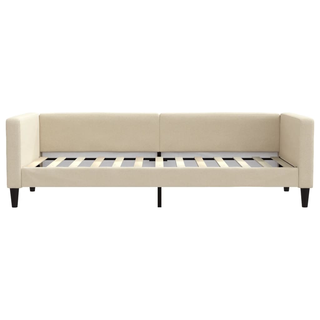 Dnevni krevet s madracem krem 80 x 200 cm od tkanine