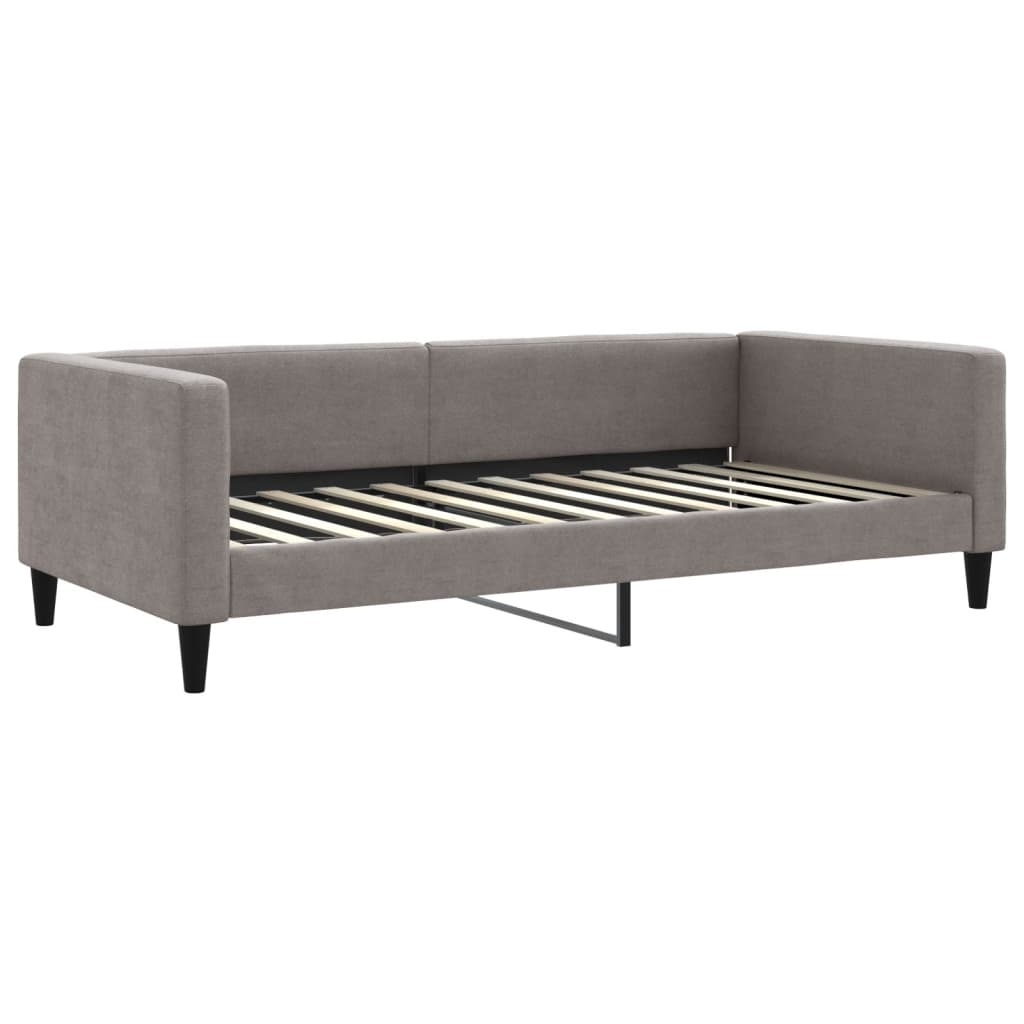 Dnevni krevet s madracem smeđesivi 100 x 200 cm od tkanine