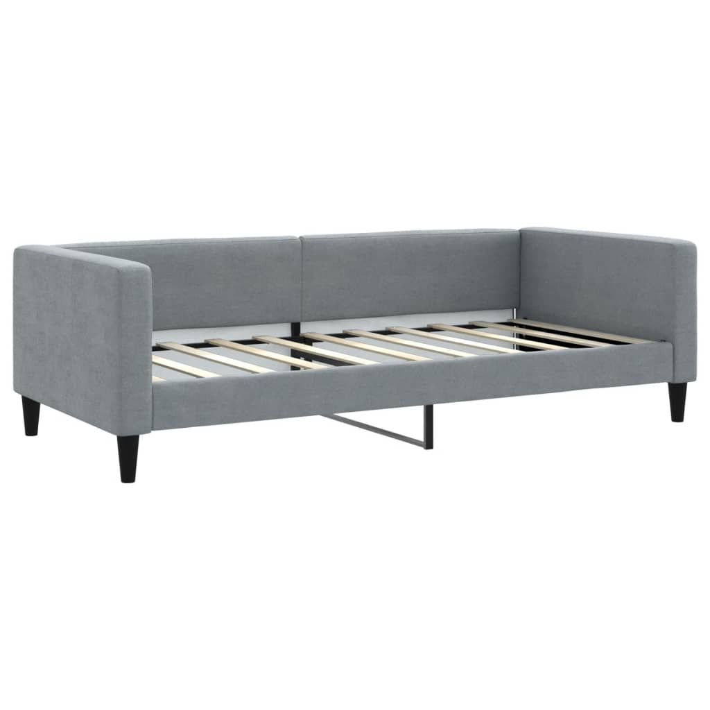 Dnevni krevet s madracem svjetlosivi 90 x 190 cm od tkanine