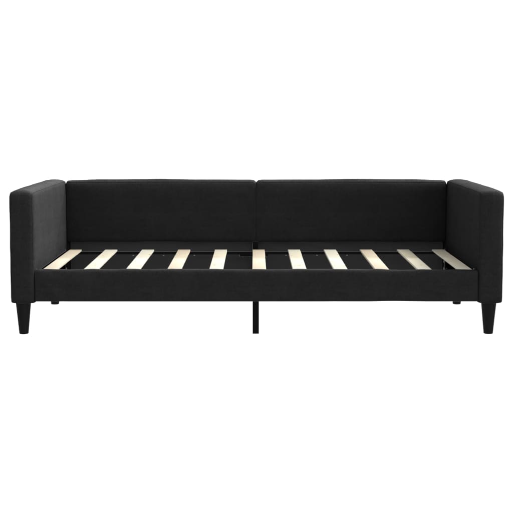 Dnevni krevet s madracem crni 90 x 190 cm od tkanine