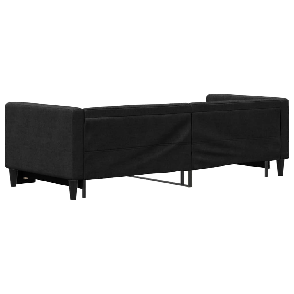Dnevni krevet na razvlačenje crni 80 x 200 cm od tkanine