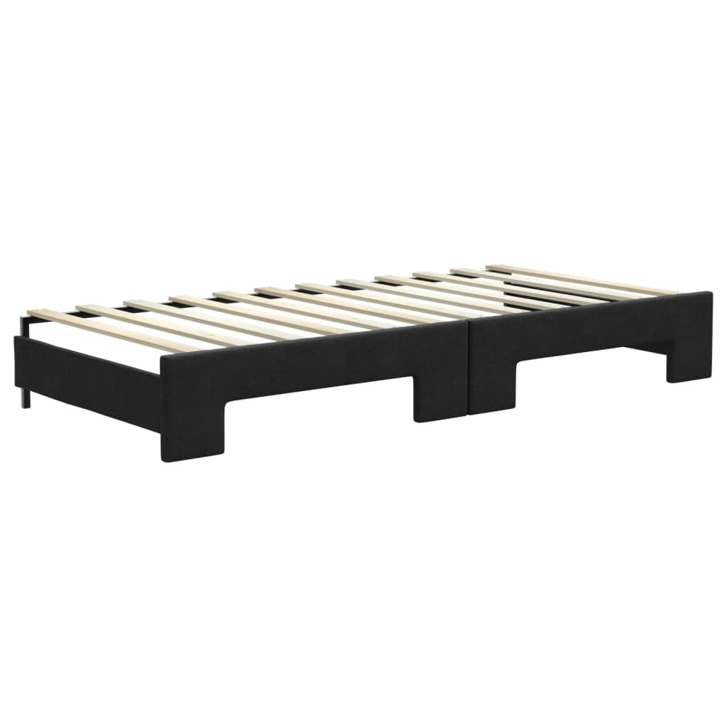 Dnevni krevet na razvlačenje crni 90 x 200 cm od tkanine
