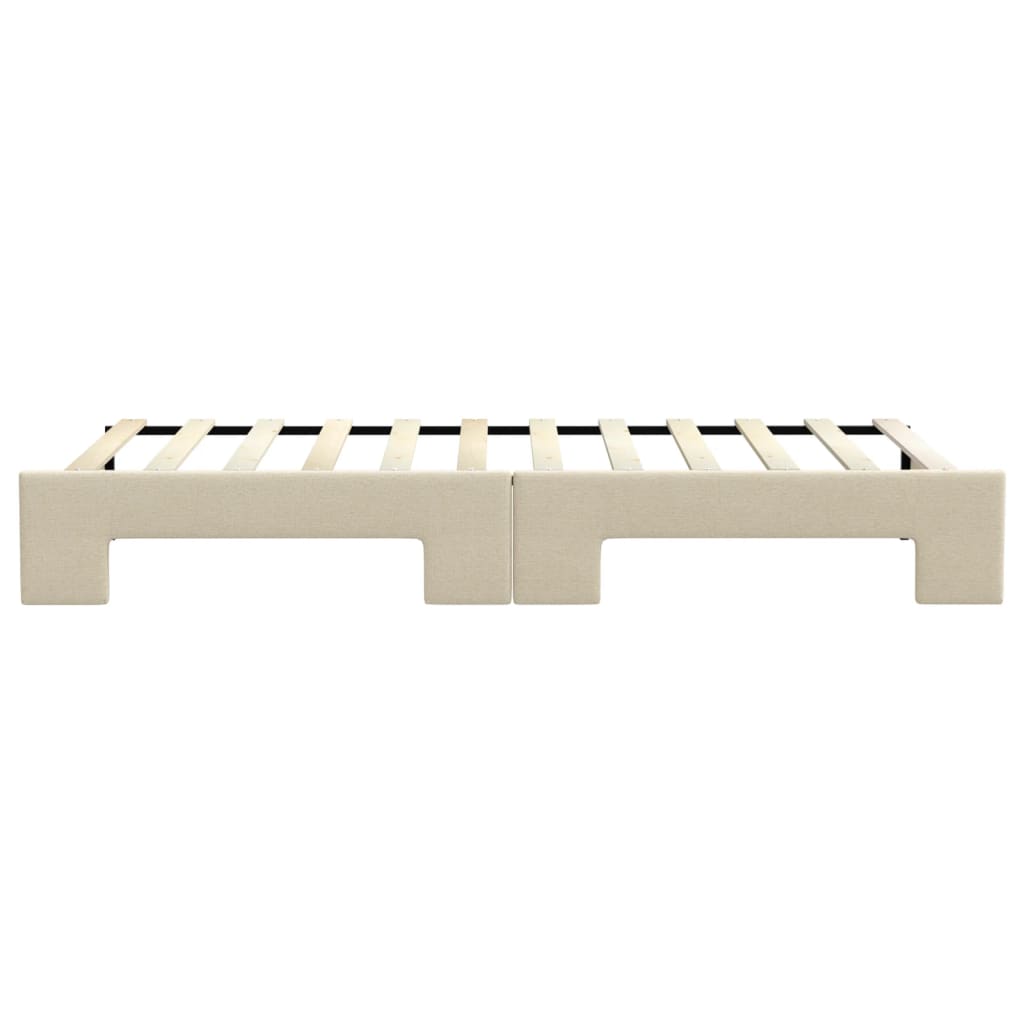 Dnevni krevet na razvlačenje krem 90 x 200 cm od tkanine