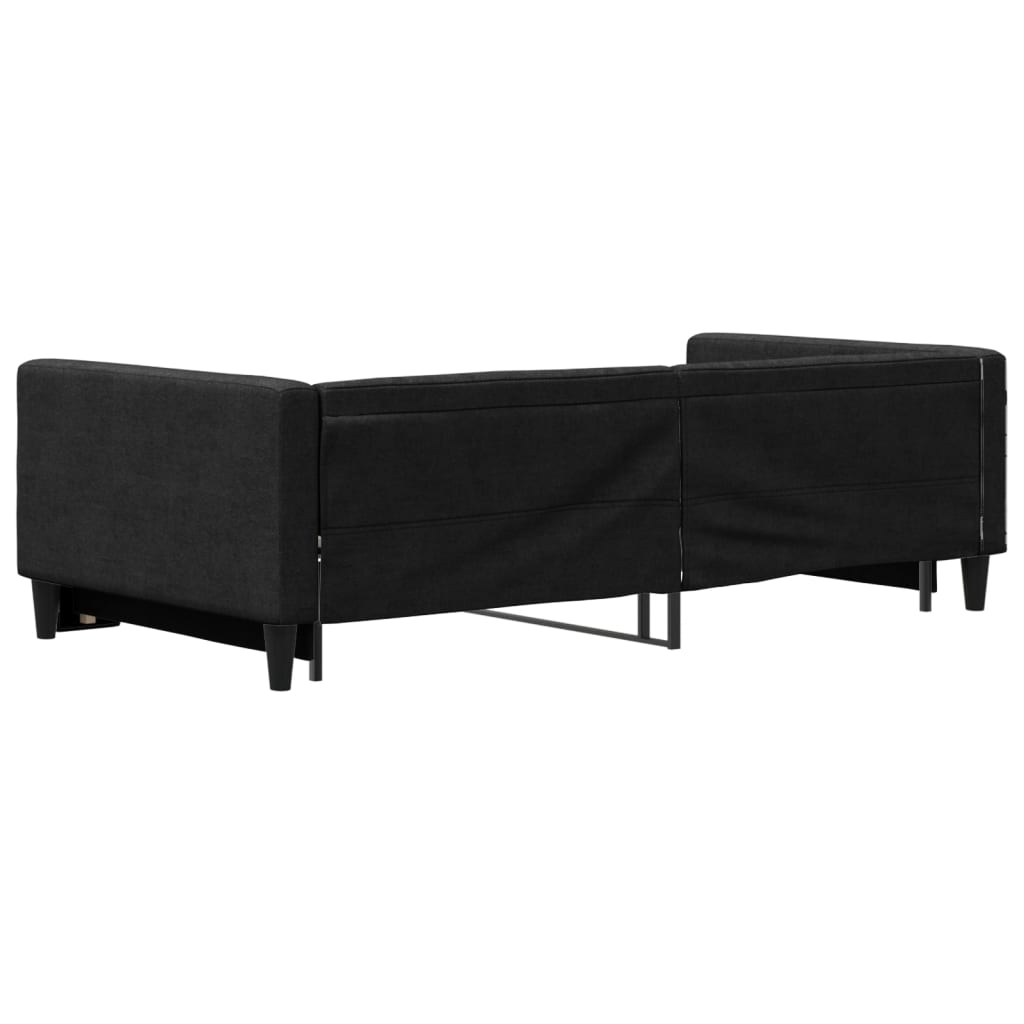 Dnevni krevet na razvlačenje crni 100 x 200 cm od tkanine