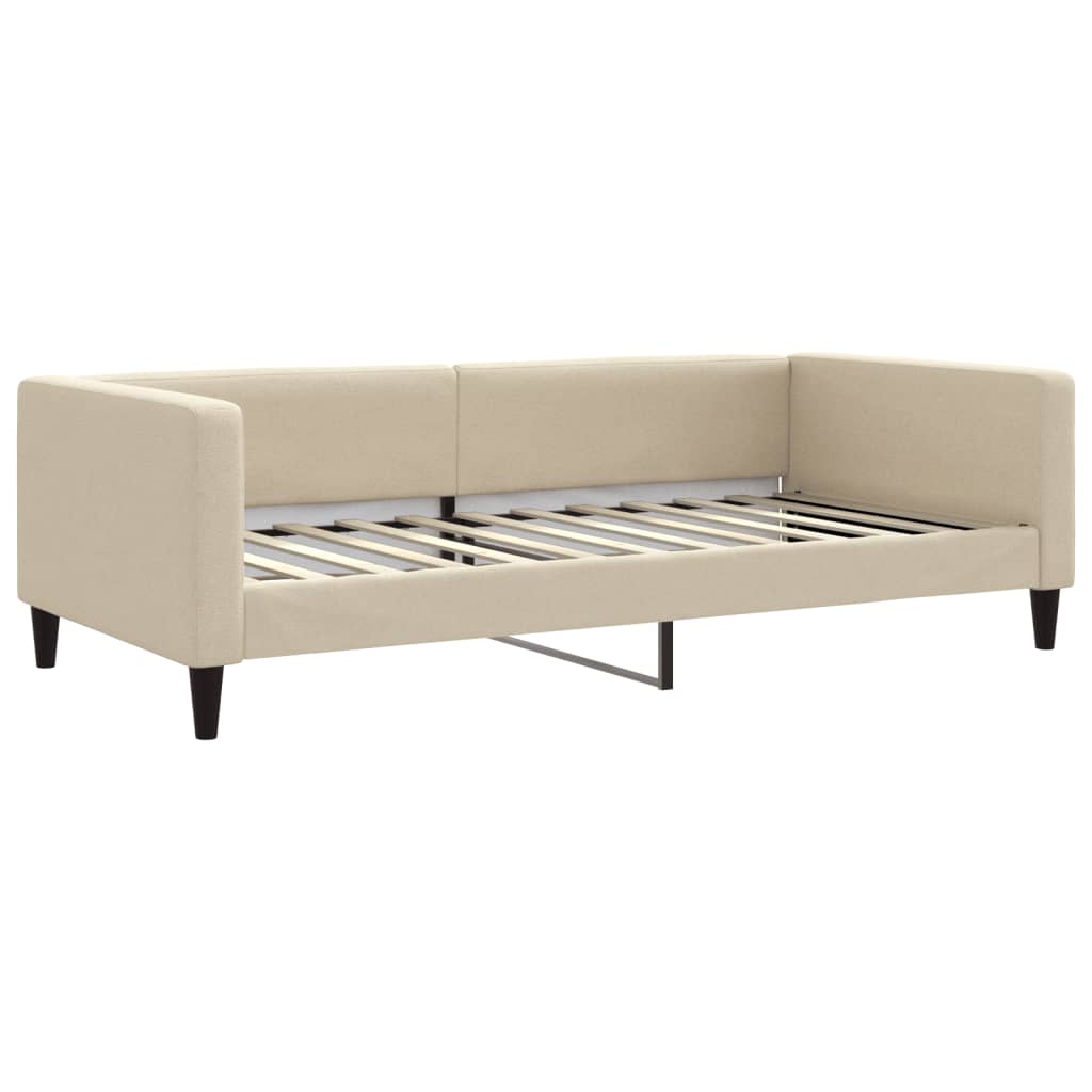 Dnevni krevet na razvlačenje krem 100 x 200 cm od tkanine
