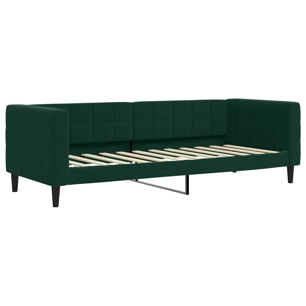Dnevni krevet s madracem tamnozeleni 80 x 200 cm baršunasti