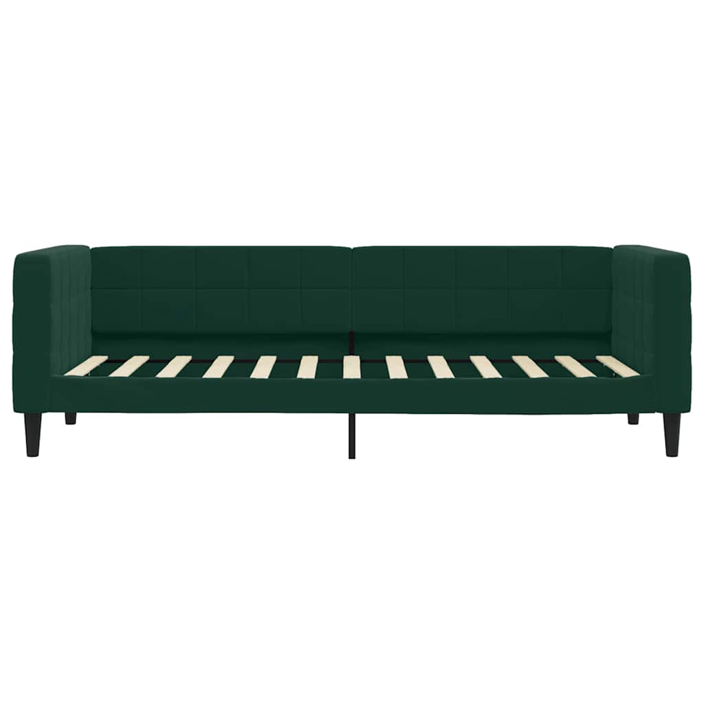 Dnevni krevet s madracem tamnozeleni 80 x 200 cm baršunasti
