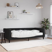 Dnevni krevet s madracem crni 90 x 200 cm baršunasti