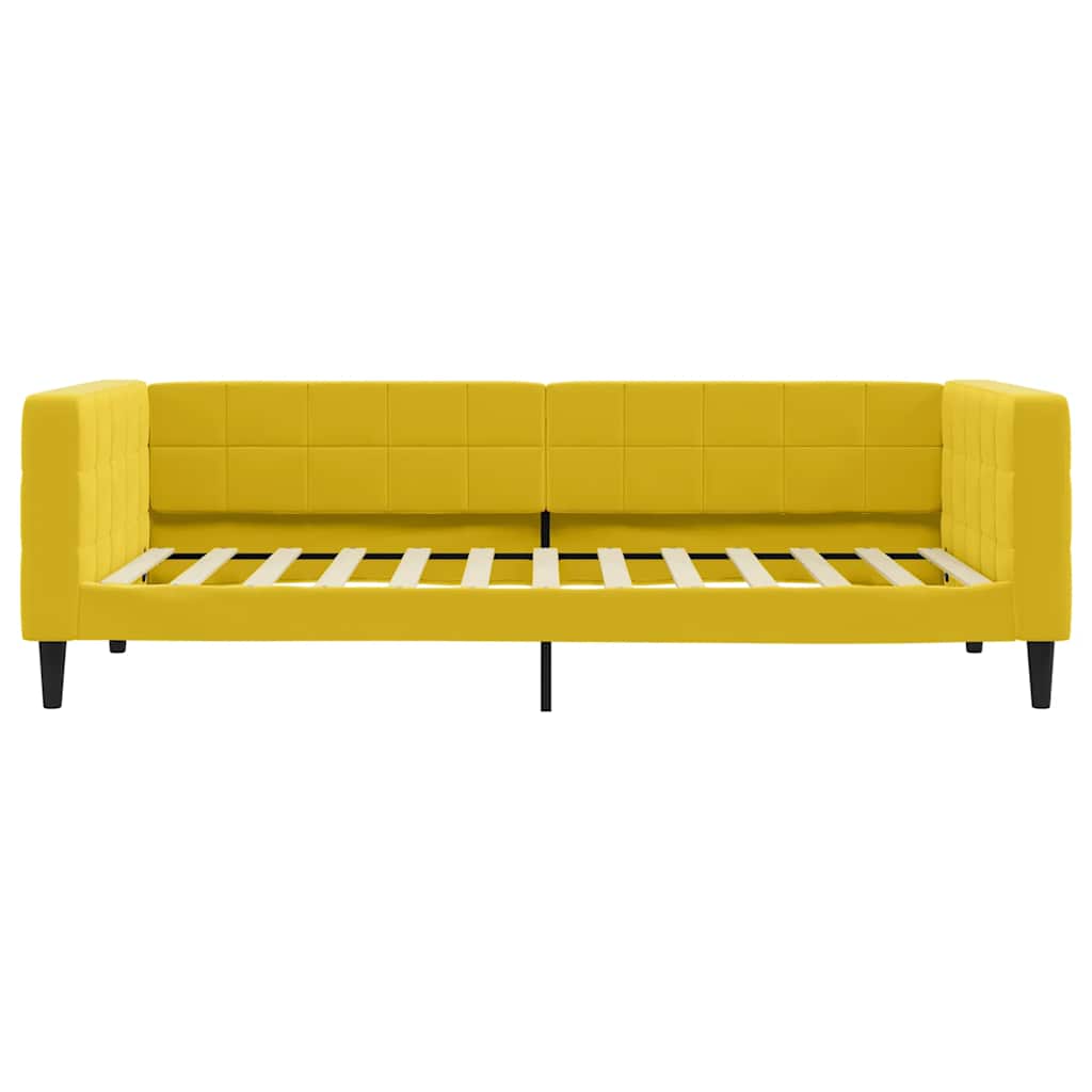 Dnevni krevet s madracem žuti 100 x 200 cm baršunasti