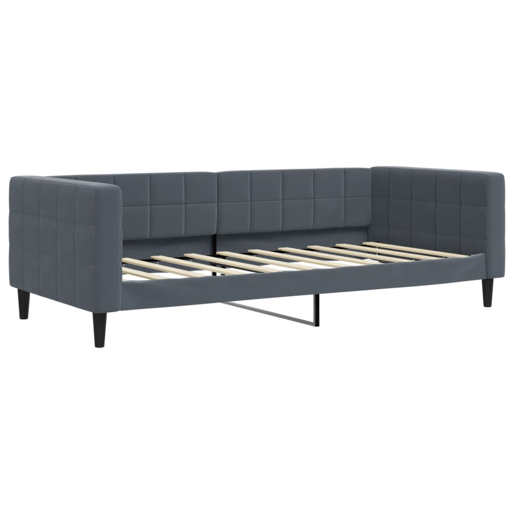 Dnevni krevet s madracem tamno sivi 90x190 cm baršun