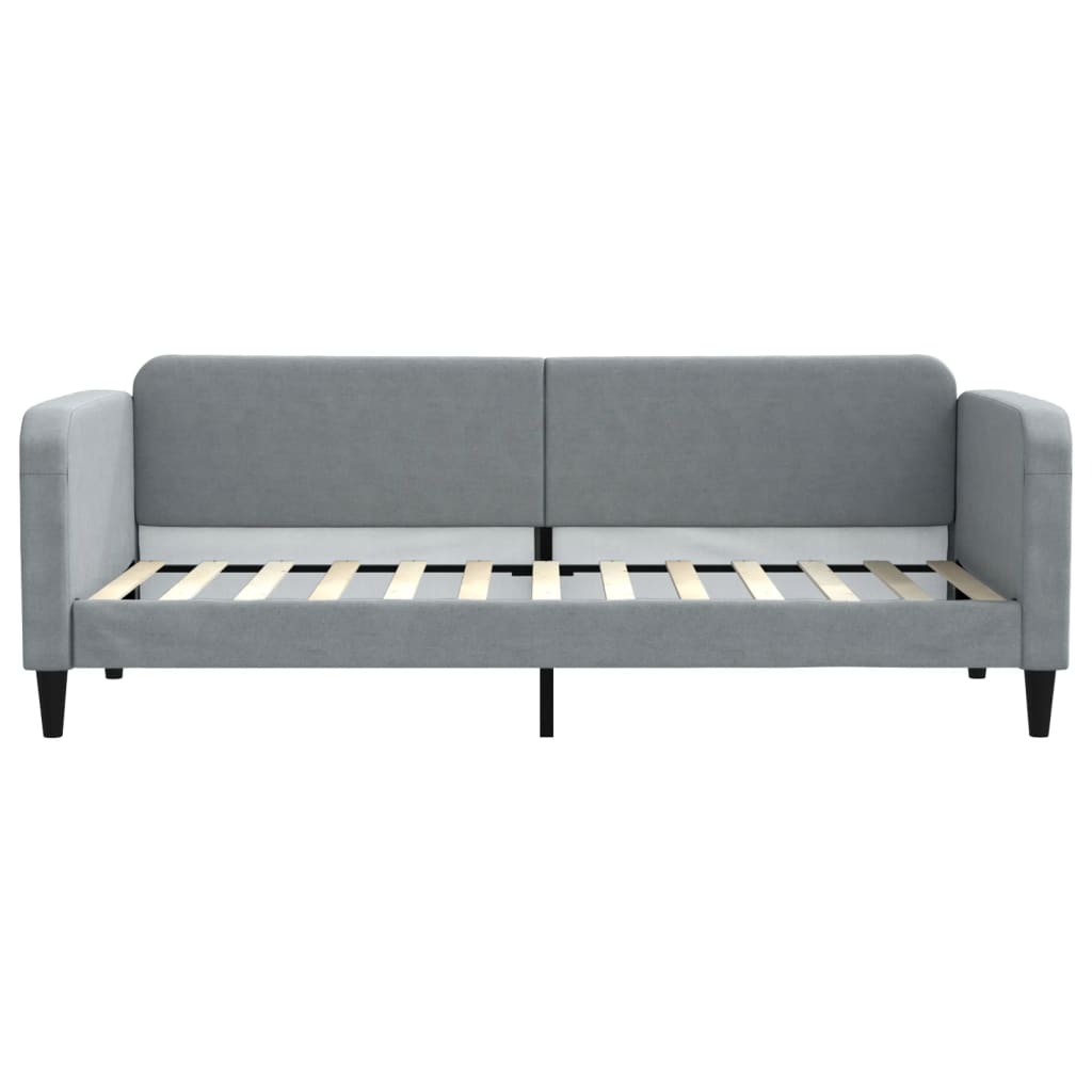 Dnevni krevet s madracem svjetlosivi 80 x 200 cm od tkanine