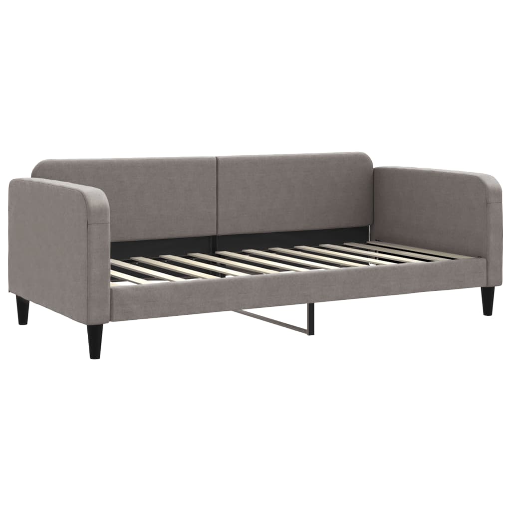 Dnevni krevet s madracem smeđesivi 90 x 200 cm od tkanine