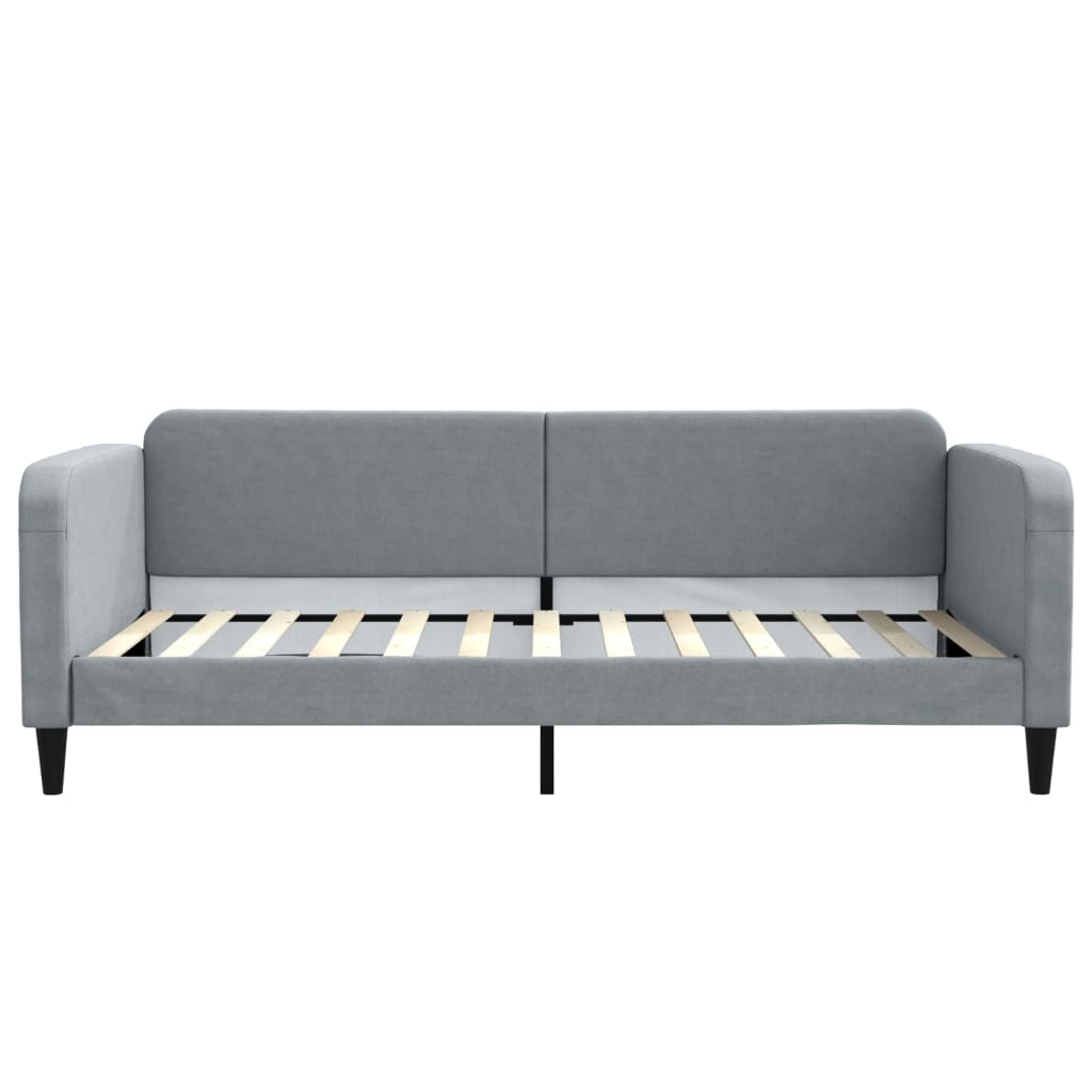 Dnevni krevet s madracem svjetlosivi 100 x 200 cm od tkanine
