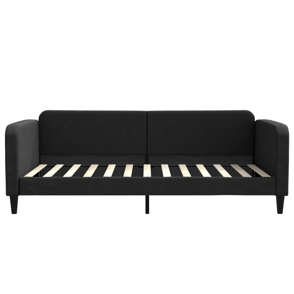Dnevni krevet s madracem crni 100 x 200 cm od tkanine