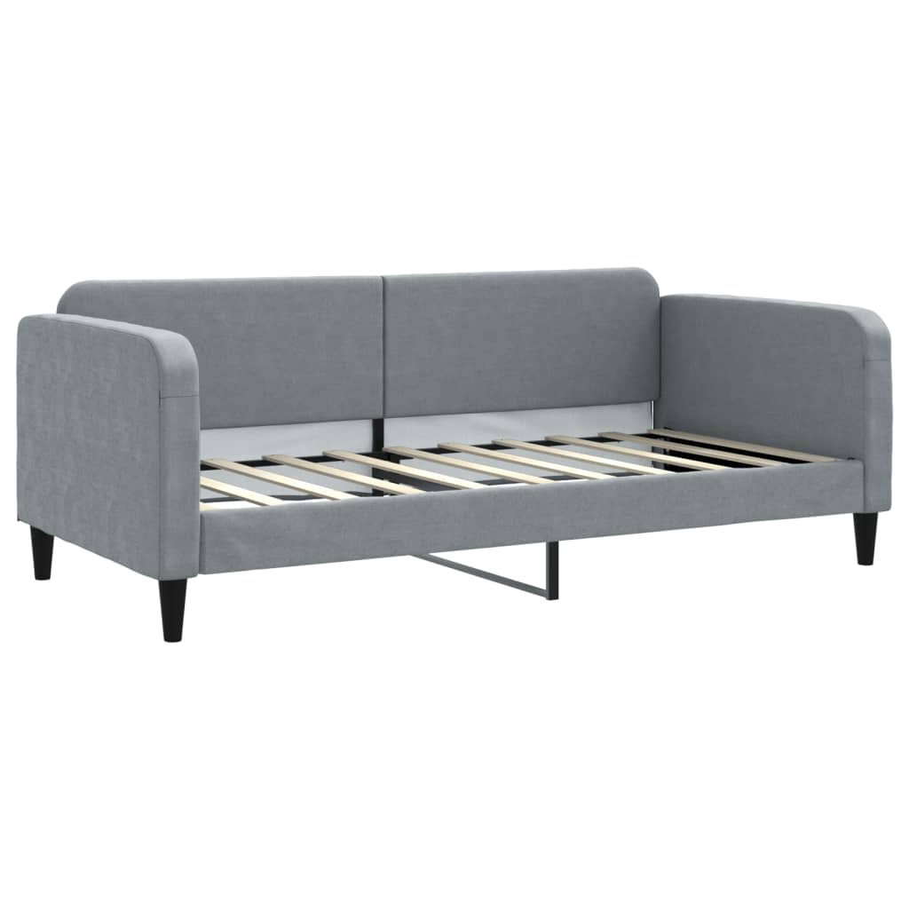 Dnevni krevet s madracem svjetlosivi 90 x 190 cm od tkanine
