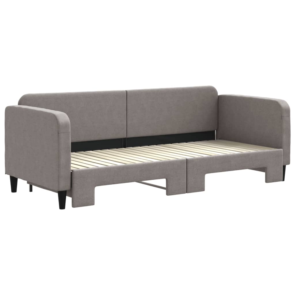 Dnevni krevet na razvlačenje smeđesivi 80 x 200 cm od tkanine