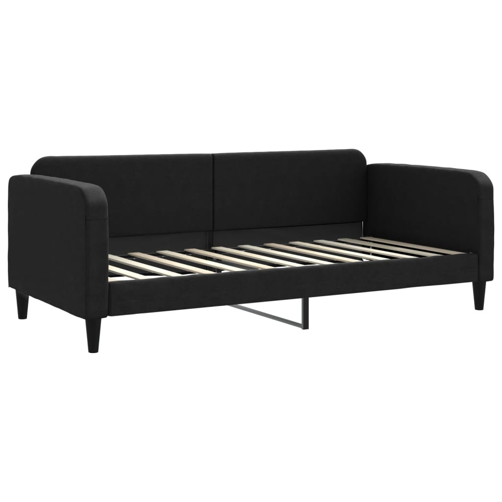 Dnevni krevet na razvlačenje crni 90 x 200 cm od tkanine