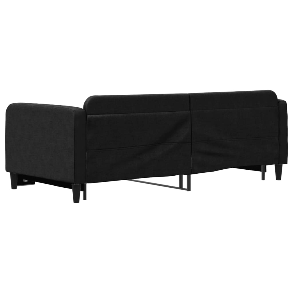 Dnevni krevet na razvlačenje crni 90 x 190 cm od tkanine