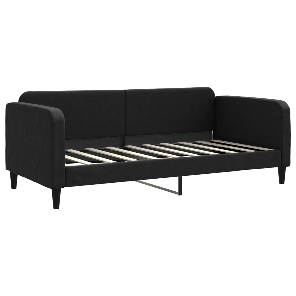 Dnevni krevet na razvlačenje crni 90 x 190 cm od tkanine