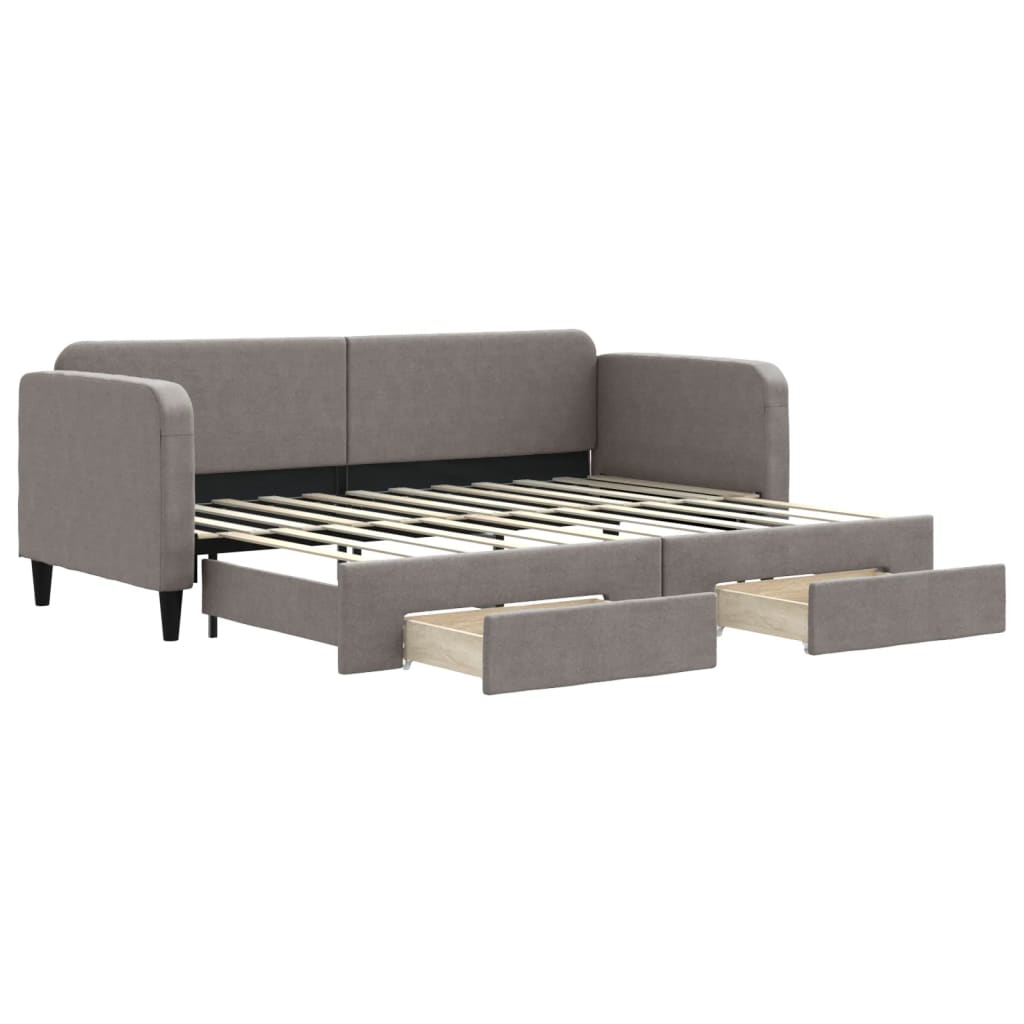 Dnevni krevet na razvlačenje smeđesivi 80 x 200 cm od tkanine